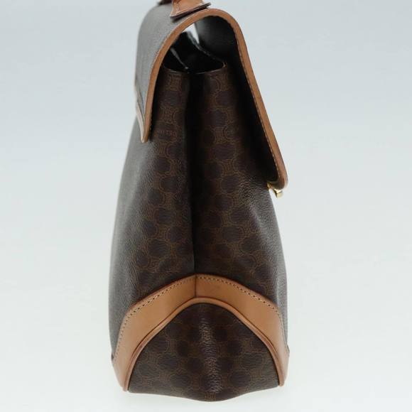 CELINE Macadam Canvas Hand Bag PVC Leather Brown Gold Auth yk14215 - Picture 4 of 16